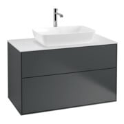 V&B Waschtischunterschrank Finion 100x60,3cm, Abd.-Pl. wh. m, md bl. m Lac