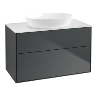 V&B Waschtischunterschrank Finion 100x60,3cm, Abd.-Pl. wh. m, md bl. m Lac