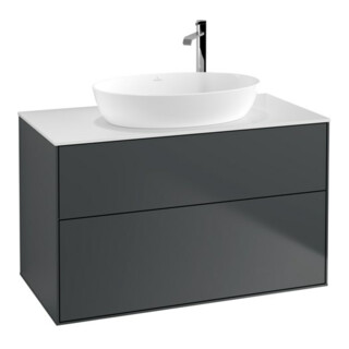 V&B Waschtischunterschrank Finion 100x60,3cm, Abd.-Pl. wh. m, md bl. m Lac