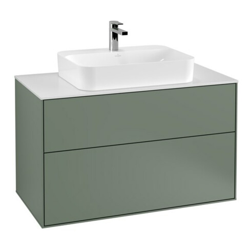 V&B Waschtischunterschrank Finion 100x60,3cm, Abd.-Pl. wh. m, Oli. m Lac