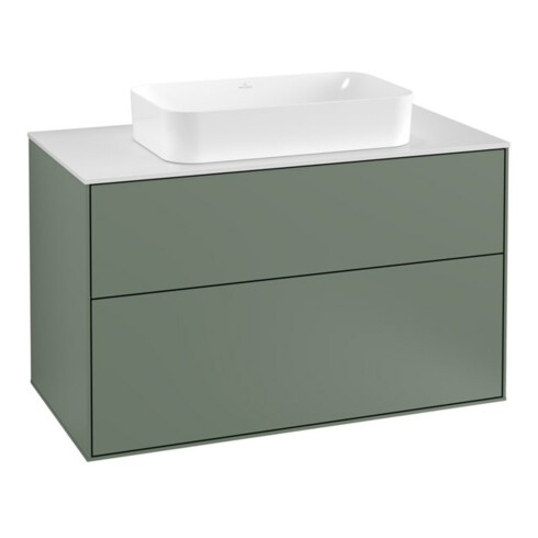 V&B Waschtischunterschrank Finion 100x60,3cm, Abd.-Pl. wh. m, Oli. m Lac
