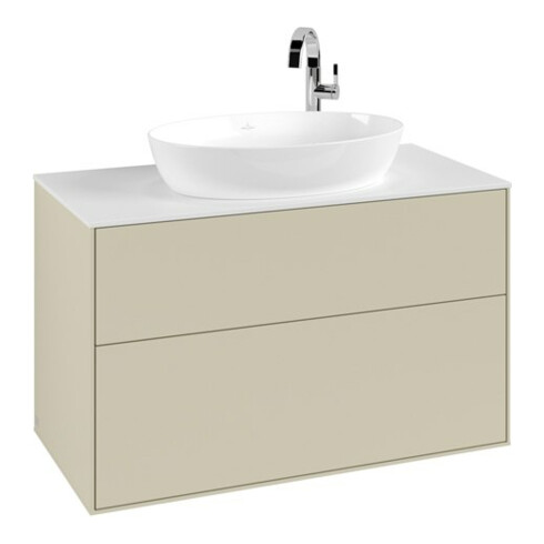 V&B Waschtischunterschrank Finion 100x60,3cm, Abd.-Pl. wh. m, si Gr m Lac