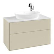 V&B Waschtischunterschrank Finion 100x60,3cm, Abd.-Pl. wh. m, si Gr m Lac