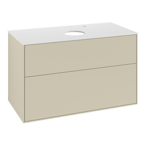 V&B Waschtischunterschrank Finion 100x60,3cm, Abd.-Pl. wh. m, si Gr m Lac