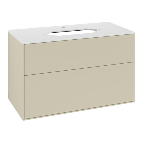 V&B Waschtischunterschrank Finion 100x60,3cm, Abd.-Pl. wh. m, si Gr m Lac