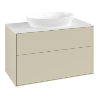 V&B Waschtischunterschrank Finion 100x60,3cm, Abd.-Pl. wh. m, si Gr m Lac