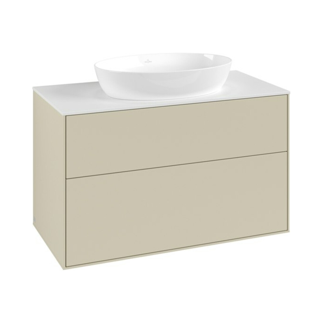 V&B Waschtischunterschrank Finion 100x60,3cm, Abd.-Pl. wh. m, si Gr m Lac