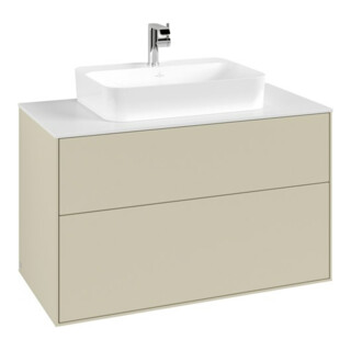 V&B Waschtischunterschrank Finion 100x60,3cm, Abd.-Pl. wh. m, si Gr m Lac