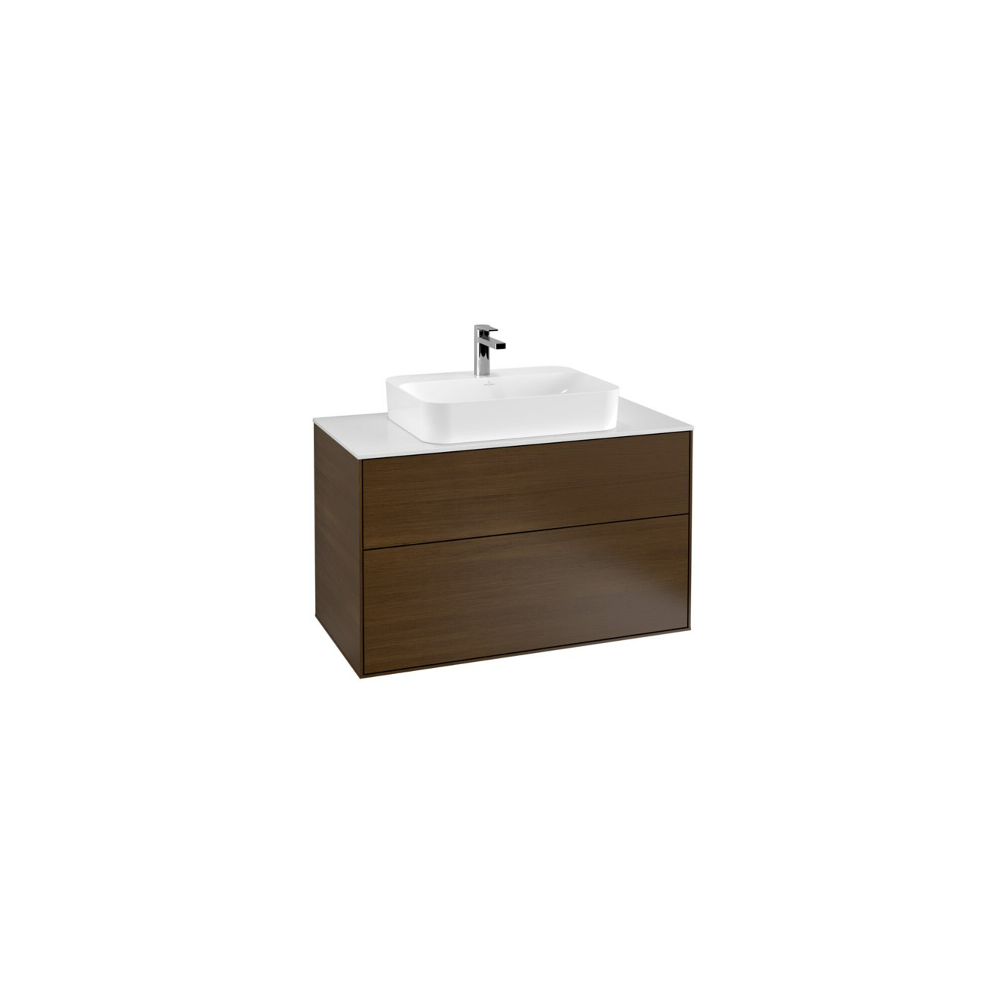 V&B Waschtischunterschrank Finion 100x60,3cm, Abd.-Pl. wh. m, wal veneer ; Villeroy & Boch
