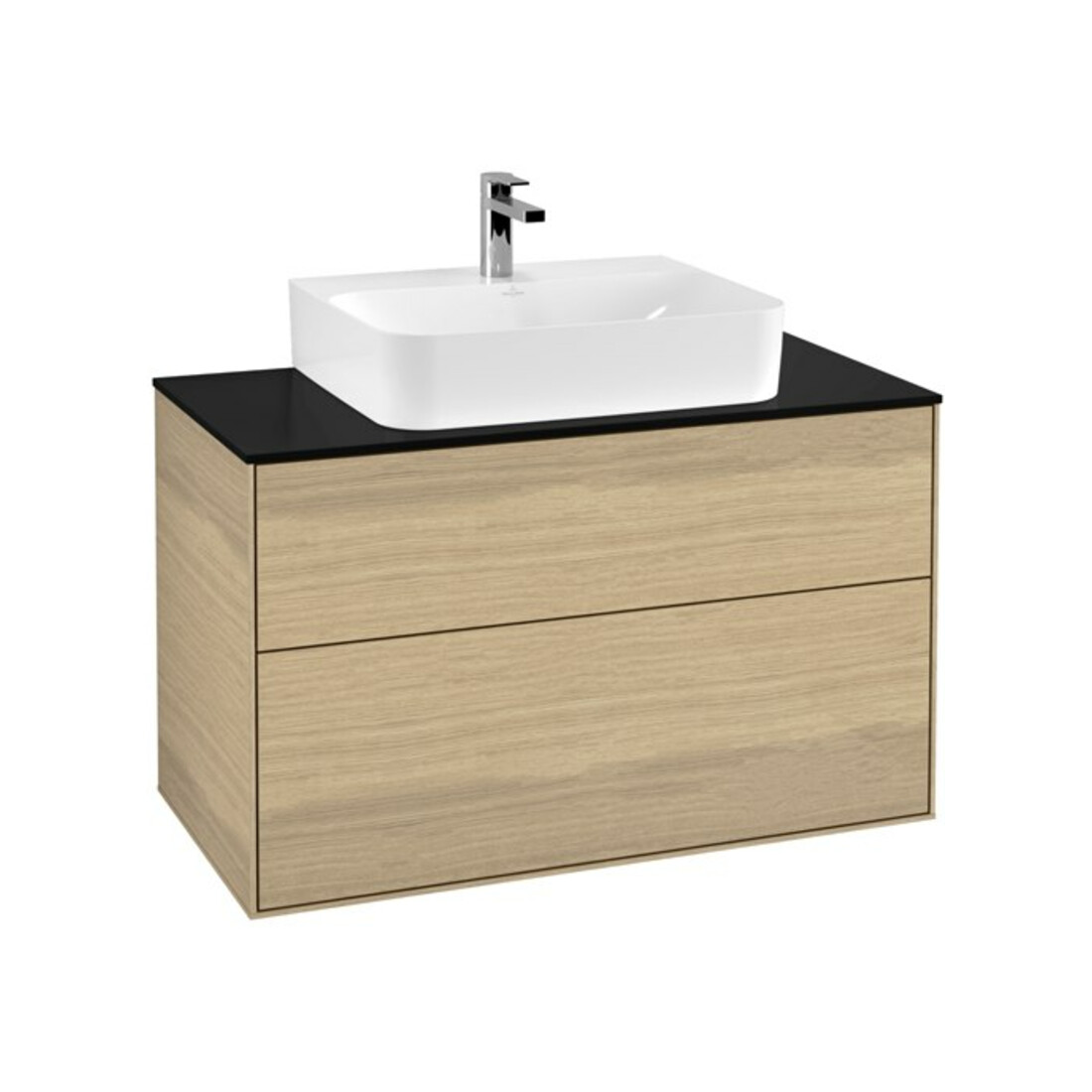 V&B Waschtischunterschrank Finion 100x60,3x50,1cm, Abd.-Pl. bla m, Oa ven