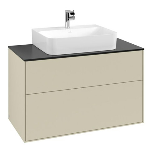 V&B Waschtischunterschrank Finion 100x60,3x50,1cm, Pl bla m, si Gr m Lac