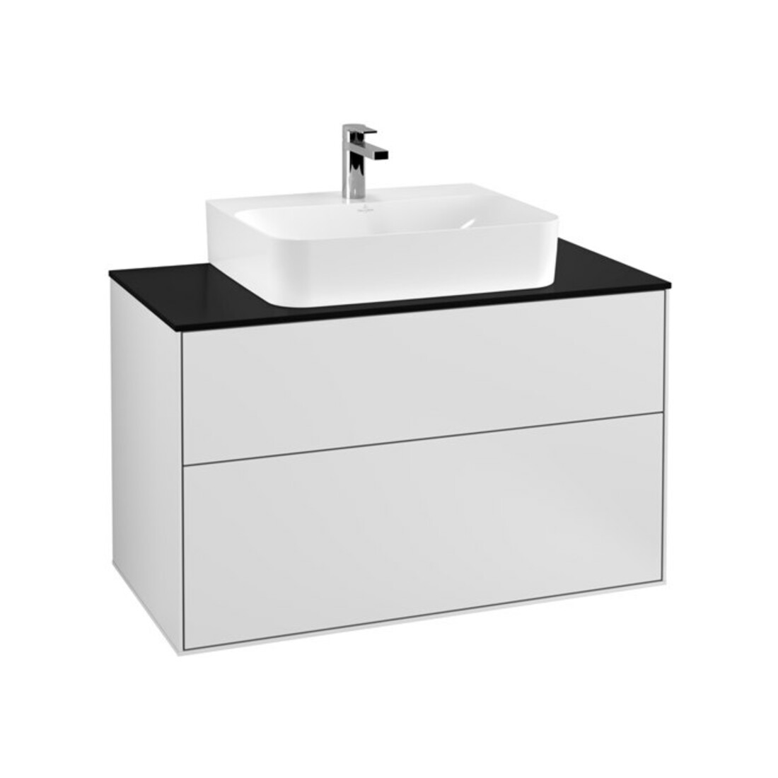 V&B Waschtischunterschrank Finion 100x60,3x50,1cm, Pl bla m, wh. m Lac