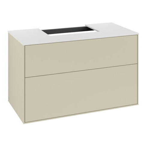 V&B Waschtischunterschrank Finion 100x60,3x50,1cm, Pl wh. m, si Gr m Lac