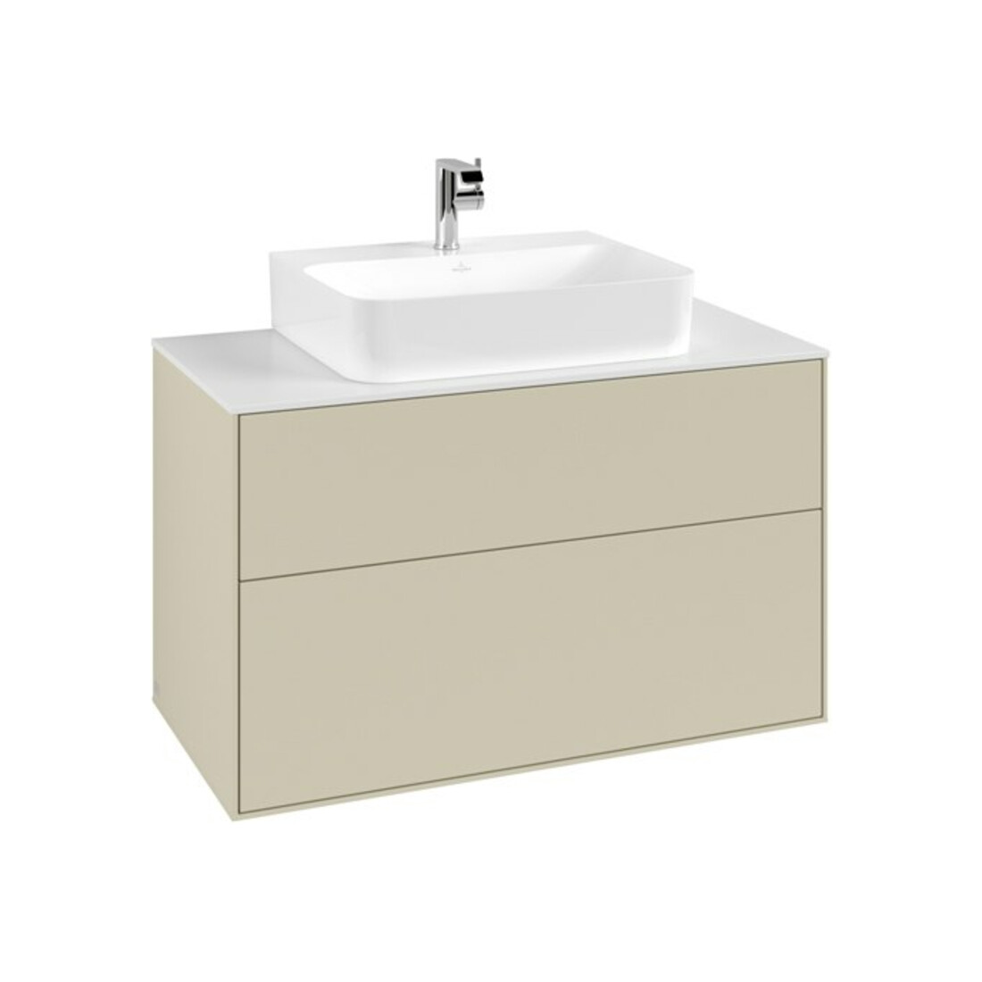 V&B Waschtischunterschrank Finion 100x60,3x50,1cm, Pl wh. m, si Gr m Lac