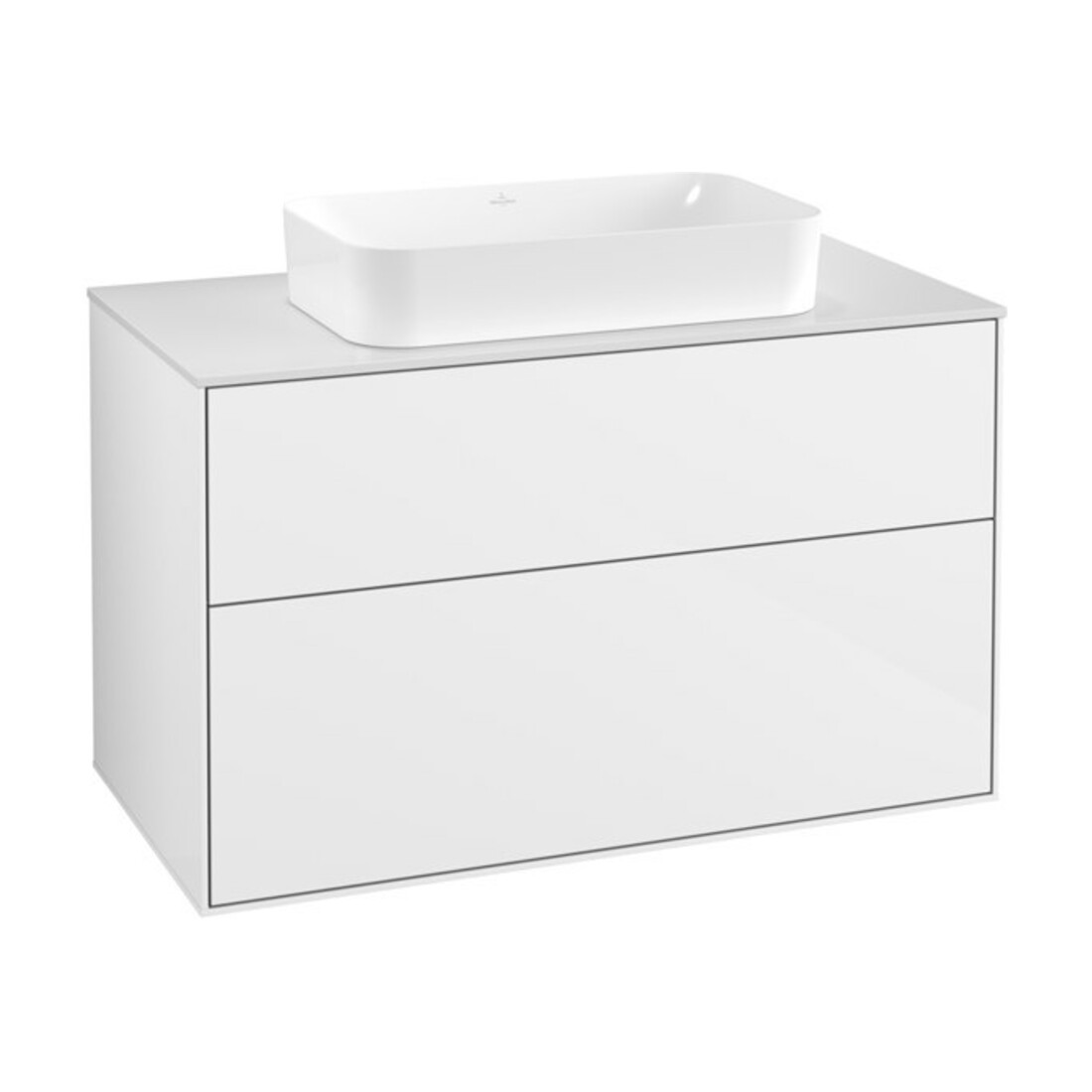 V&B Waschtischunterschrank Finion 100x60,3x50,1mm, Gl. wh. m, glo wh. Lac