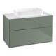 V&B Waschtischunterschrank Finion 100x60,3x50,1mm, Gl. wh. m, Oli. m Lac-1