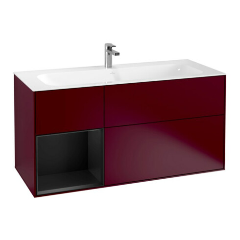 V&B Waschtischunterschrank Finion 119,6x59,1cm, Reg li bla m Lac, Peo Matt