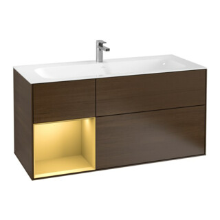 V&B Waschtischunterschrank Finion 119,6x59,1cm, Reg li gol m, wal veneer