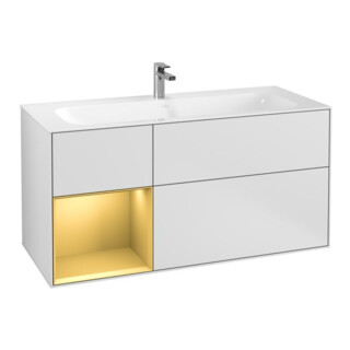 V&B Waschtischunterschrank Finion 119,6x59,1cm, Reg li gol m, wh. m Lac