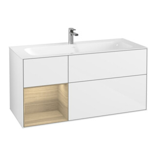 V&B Waschtischunterschrank Finion 119,6x59,1cm, Reg li Oa ven, glo wh. Lac