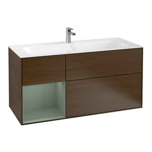 V&B Waschtischunterschrank Finion 119,6x59,1cm, Reg li Oli. m Lac, wal ven