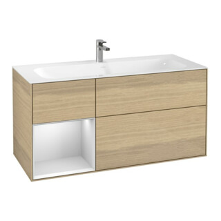 V&B Waschtischunterschrank Finion 119,6x59,1cm, Reg li wh. m Lac, Oa ven