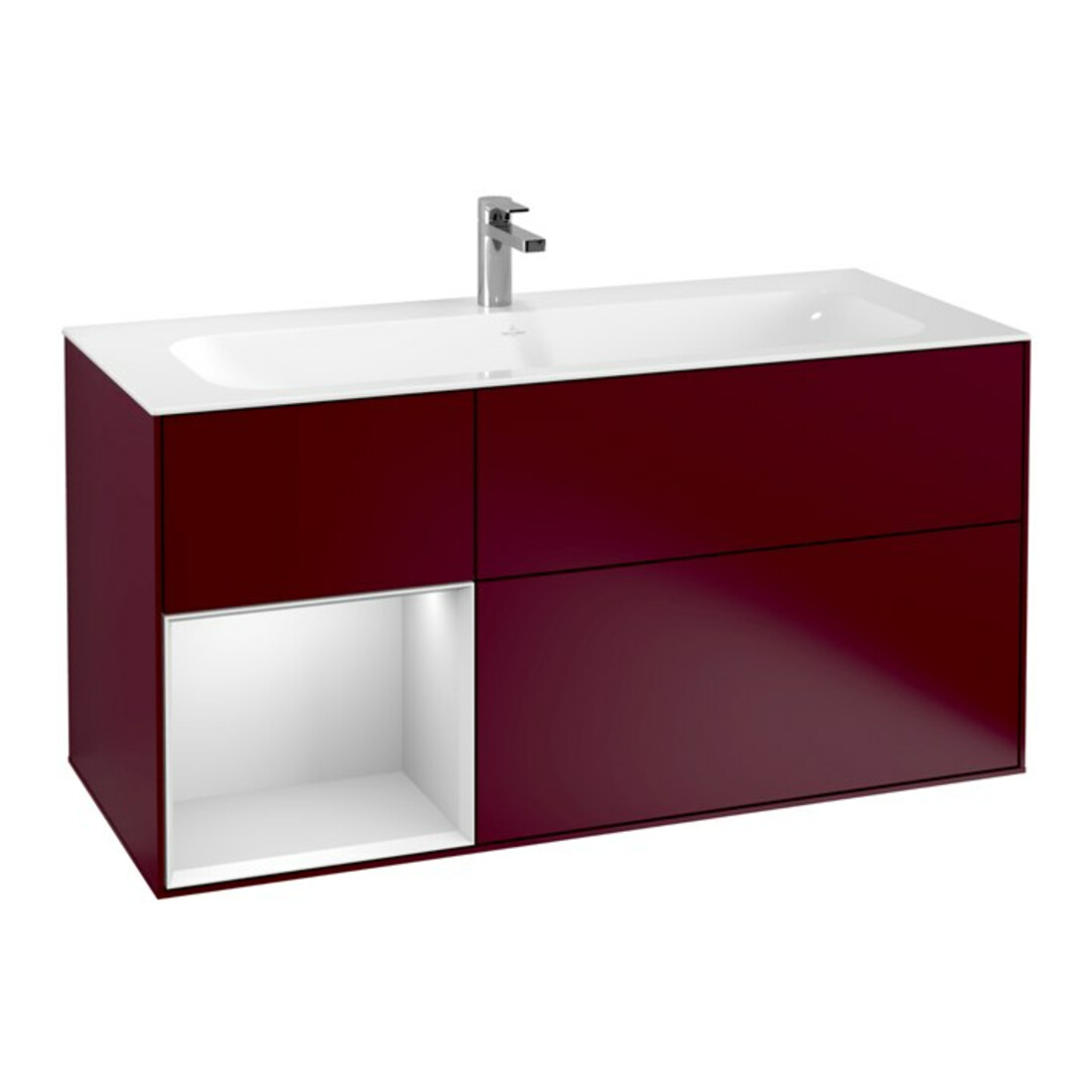 V&B Waschtischunterschrank Finion 119,6x59,1cm, Reg li wh. m Lac, Peo Matt