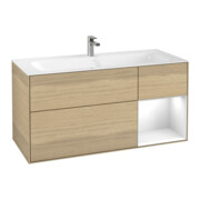 V&B Waschtischunterschrank Finion 119,6x59,1cm, Reg re glo wh. Lac, Oa ven
