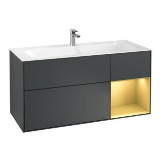 V&B Waschtischunterschrank Finion 119,6x59,1cm, Reg re gol m, md bl. m Lac