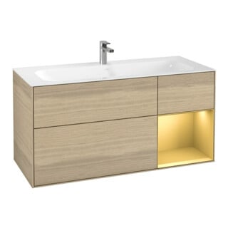 V&B Waschtischunterschrank Finion 119,6x59,1cm, Reg re gol m, Oak Veneer