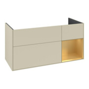 V&B Waschtischunterschrank Finion 119,6x59,1cm, Reg re gol m, si Gr m Lac