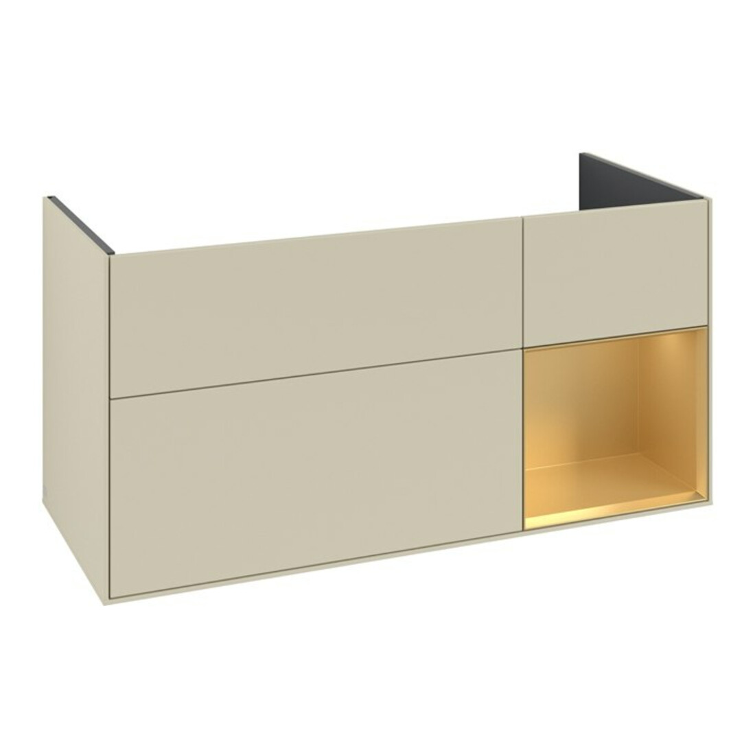 V&B Waschtischunterschrank Finion 119,6x59,1cm, Reg re gol m, si Gr m Lac