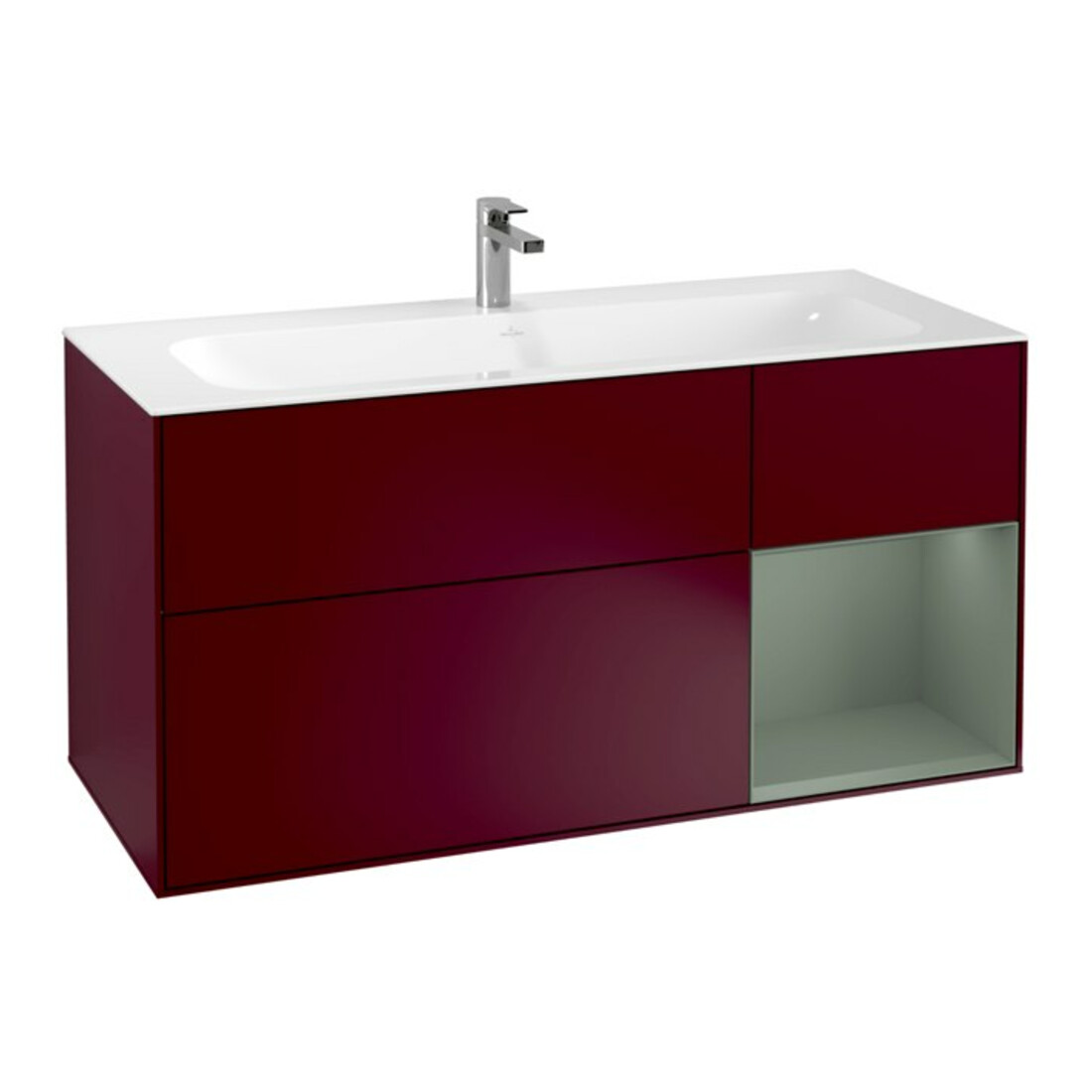 V&B Waschtischunterschrank Finion 119,6x59,1cm, Reg re Oli. m Lac, Peo m