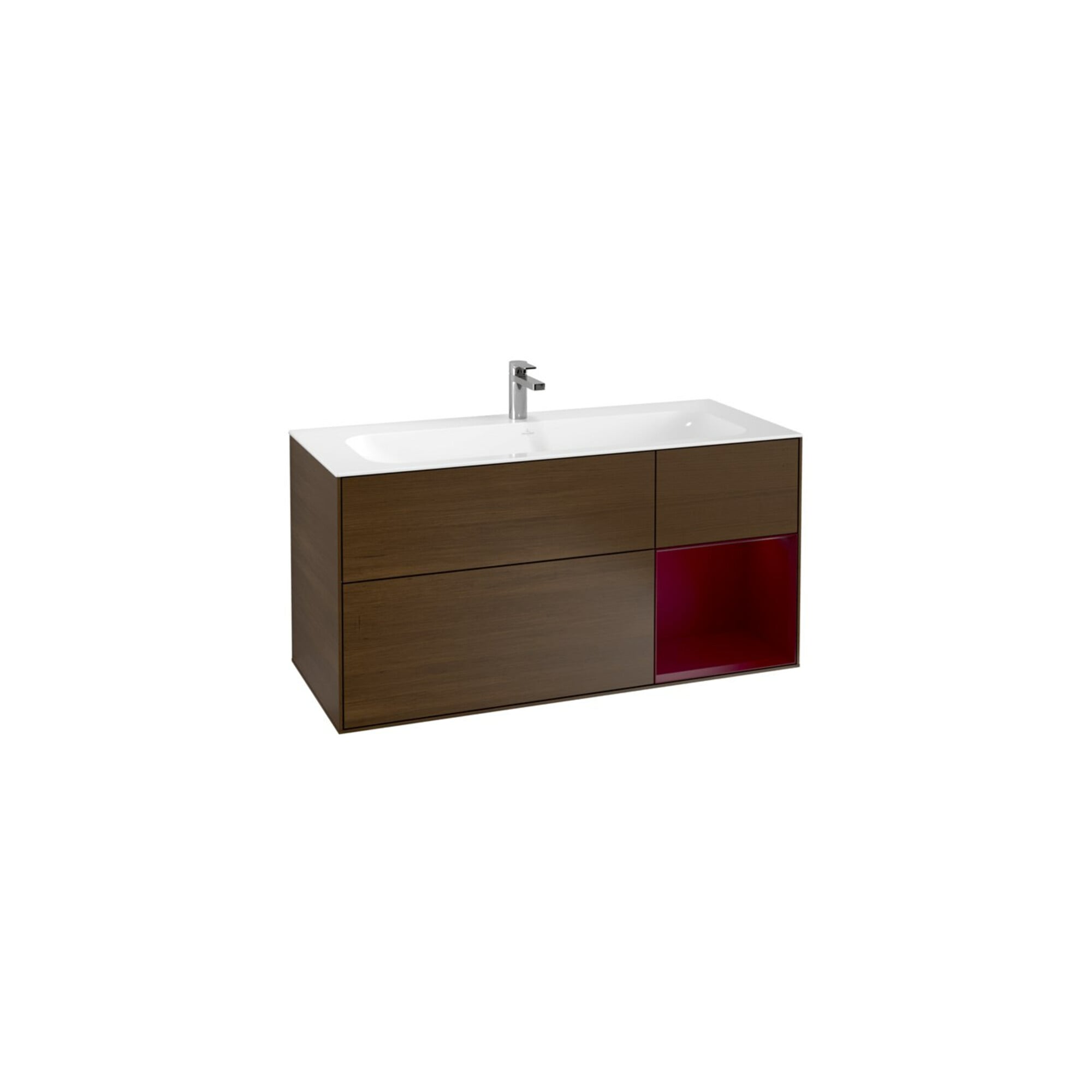 V&B Waschtischunterschrank Finion 119,6x59,1cm, Reg re Peo, Walnut veneer ; Villeroy & Boch