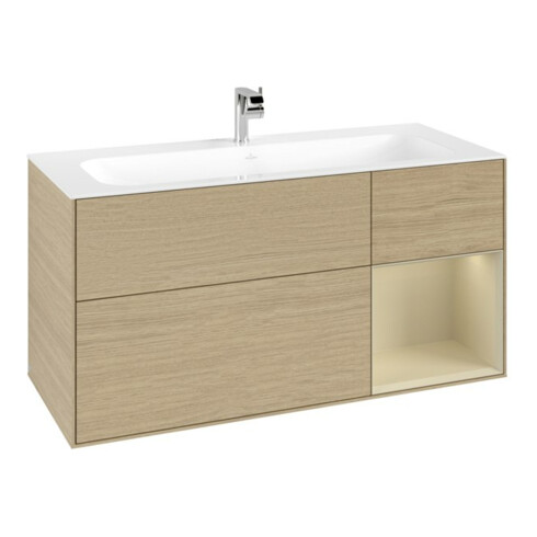 V&B Waschtischunterschrank Finion 119,6x59,1cm, Reg re si Gr m Lac, Oa ven