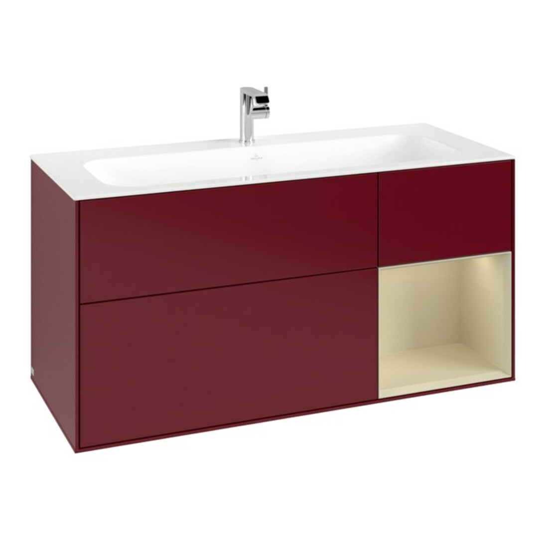 V&B Waschtischunterschrank Finion 119,6x59,1cm, Reg re si Gr m Lac, Peo m