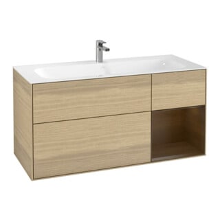 V&B Waschtischunterschrank Finion 119,6x59,1cm, Reg re wal ven, Oak Veneer