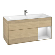 V&B Waschtischunterschrank Finion 119,6x59,1cm, Reg re wh. m Lac, Oa ven