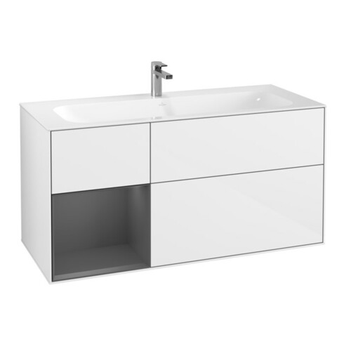 V&B Waschtischunterschrank Finion 119,6x59,1cm, Rg l A m, glo wh. Lac