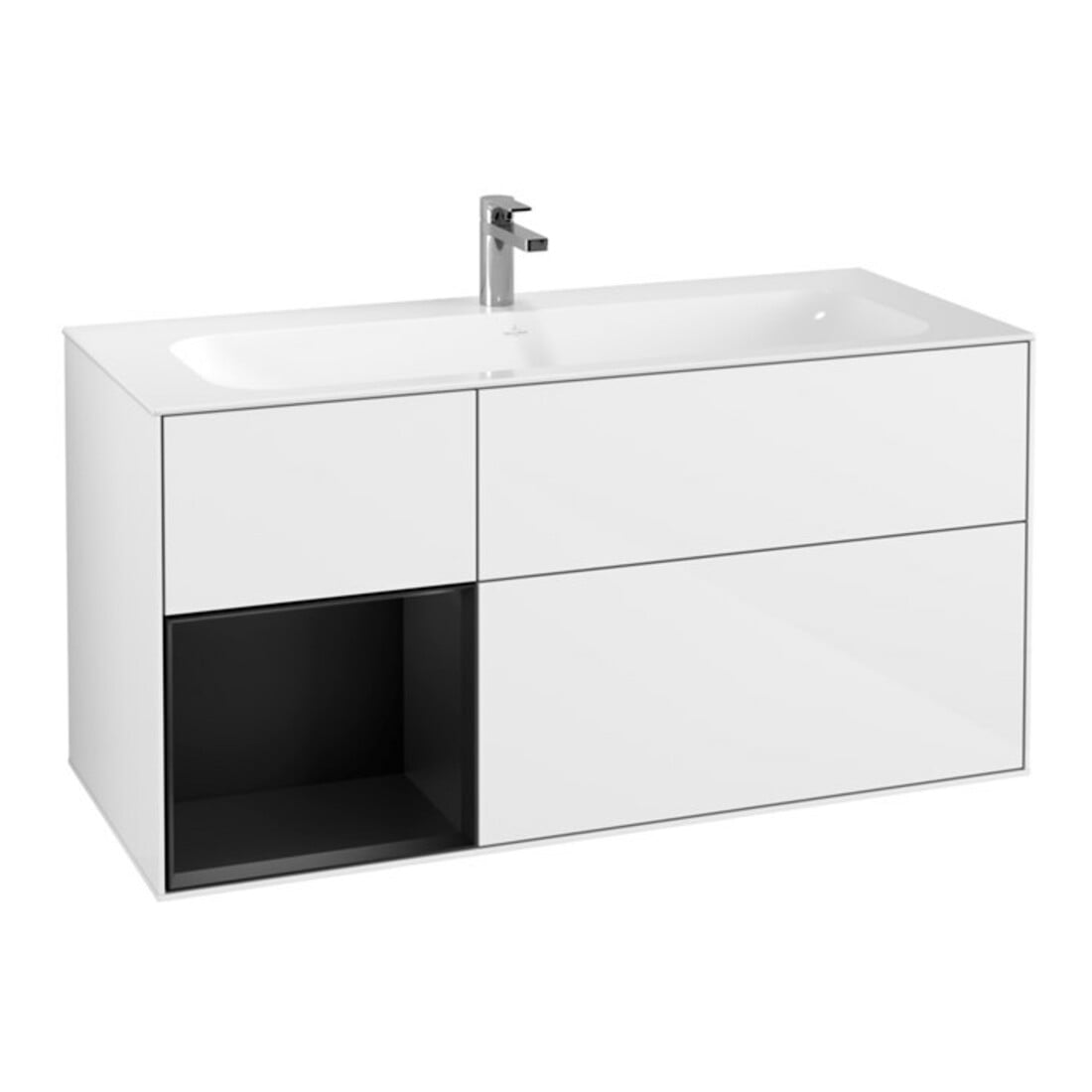 V&B Waschtischunterschrank Finion 119,6x59,1cm, Rg l b m Lac, glo wh. Lac