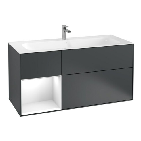 V&B Waschtischunterschrank Finion 119,6x59,1cm, Rg l g w Lac, md bl. m Lac
