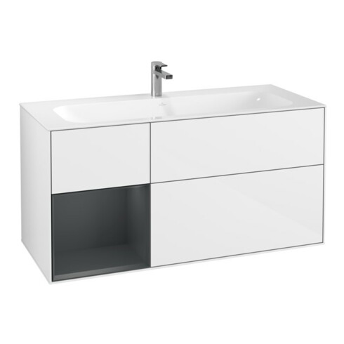 V&B Waschtischunterschrank Finion 119,6x59,1cm, Rg l md b m La, g wh. Lac