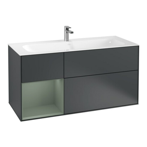 V&B Waschtischunterschrank Finion 119,6x59,1cm, Rg l Ol m La, md bl. m Lac