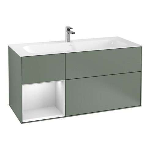 V&B Waschtischunterschrank Finion 119,6x59,1cm, Rg l wh. m Lac, Oli. m Lac
