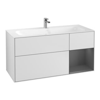 V&B Waschtischunterschrank Finion 119,6x59,1cm, Rg r Anthrac. m, wh. m Lac