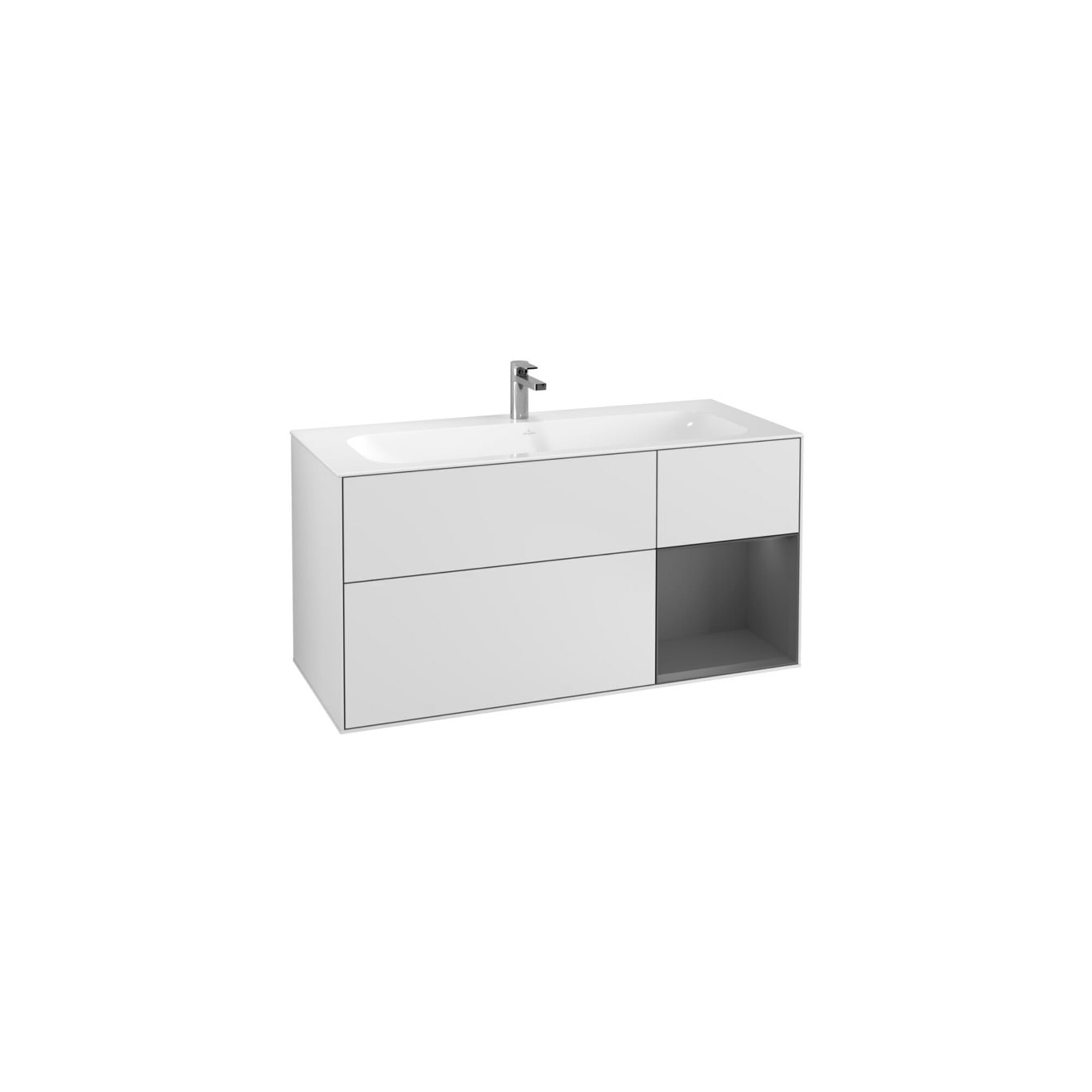 V&B Waschtischunterschrank Finion 119,6x59,1cm, Rg r Anthrac. m, wh. m Lac ; Villeroy & Boch