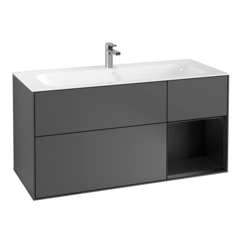V&B Waschtischunterschrank Finion 119,6x59,1cm, Rg r bla m Lac, Anthrac. m