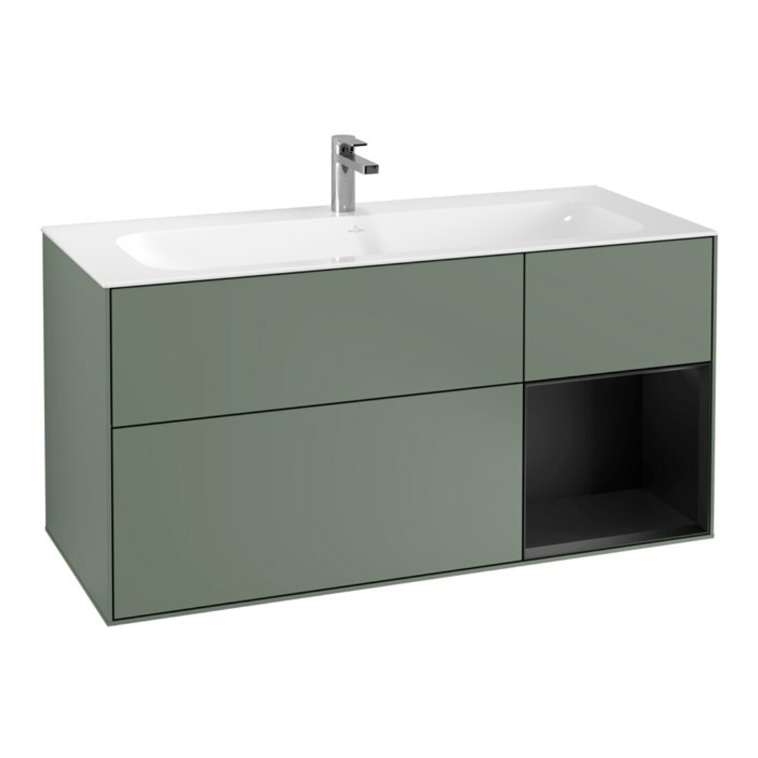 V&B Waschtischunterschrank Finion 119,6x59,1cm, Rg r bla m Lac, Oli. m Lac