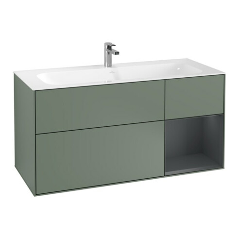 V&B Waschtischunterschrank Finion 119,6x59,1cm, Rg r md b m La, Oli. m Lac