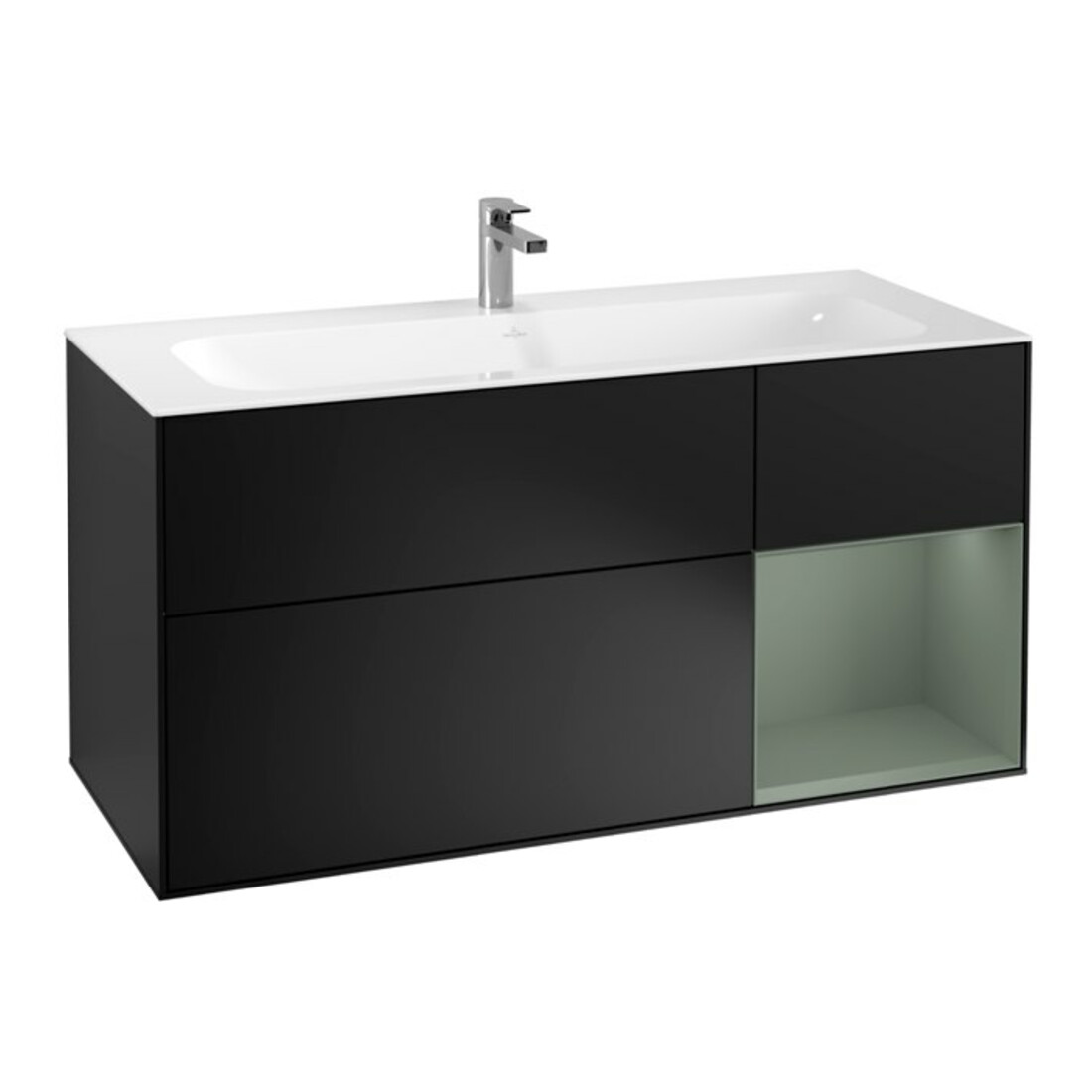 V&B Waschtischunterschrank Finion 119,6x59,1cm, Rg r Oli. m Lac, bla m Lac